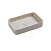 506X326X100Mm Rectangle Above Counter Concrete Basin White Sandstone Pop Up Waste Included Basins