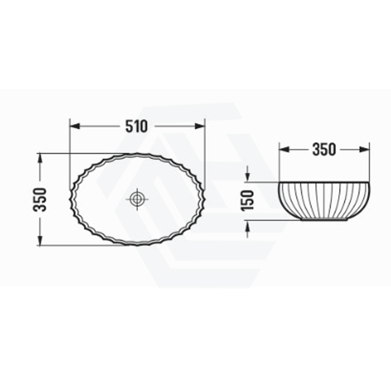 510X350X150Mm Oval Above Counter Art Wash Basin Tempered Glass White Basins