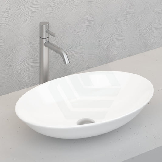 Oval Above Counter Ceramic Basin Gloss White