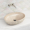 510X360X160Mm Above Counter Stone Basin Oval Marble Surface Bathroom Wash Basins