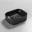 510X395X130Mm Rectangle Above Counter Ceramic Basin Matt Black Basins