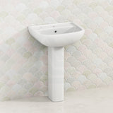 510X405X805Mm Rak Lara Pedestal Basin In Gloss White Freestanding 1 Tap Hole Basins