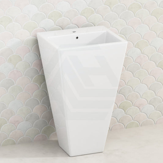 510X460X850Mm Freestanding Ceramic Basin Floor Mounted With Tap Hole Basins