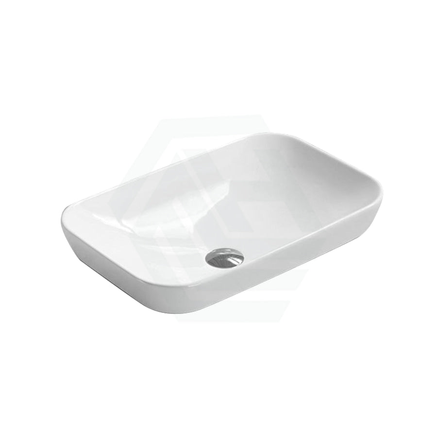 515X340X155Mm Bathroom Rectangle Gloss White Ceramic Inset Basin Vanity