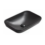 515X340X155Mm Rectangle Matt Black Inset Ceramic Basin Basins