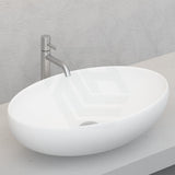 520X395X130Mm Bathroom Wash Basin Oval Above Counter Matt White Ceramic Basins