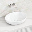 520X395X130Mm Bathroom Wash Basin Oval Above Counter Gloss White Ceramic Basins