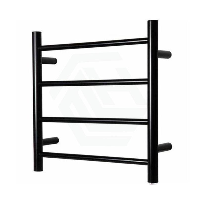 520X500X120Mm Round Matt Black Electric Heated Towel Rack 4 Bars