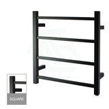 Electric Heated Towel Rail Square 4 Bars Matt Black