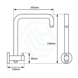 530Mm Height Round Chrome Top Water Inlet Twin Shower Rail