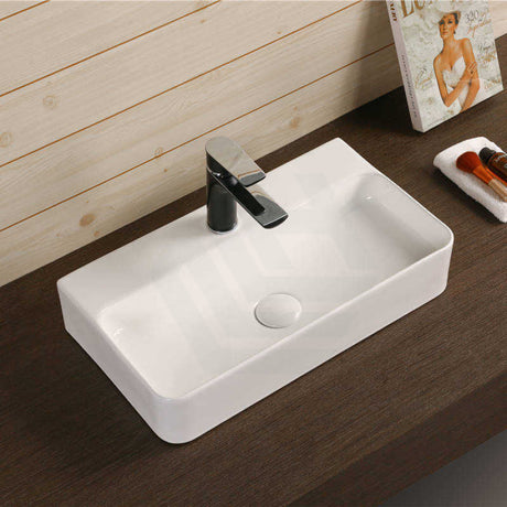 Bathroom Basin Above Counter Ceramic Rectangle Gloss White