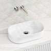 530X300X115Mm Oval Gloss White Ceramic Above Counter Wash Basin Ultra Slim Basins