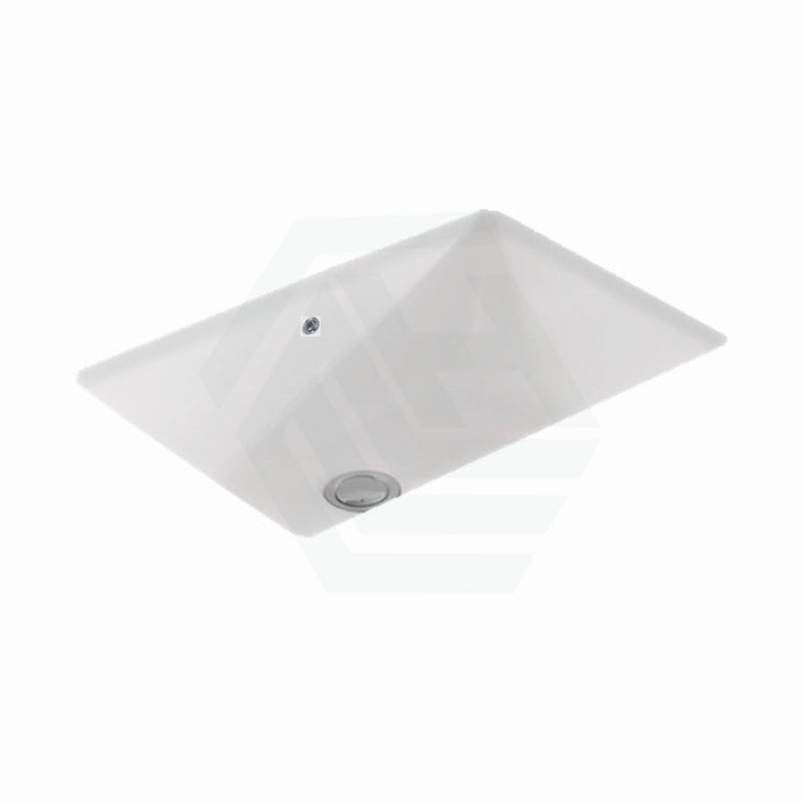 530X340X170Mm Under Mount Basin Square Gloss White Ceramic Counter