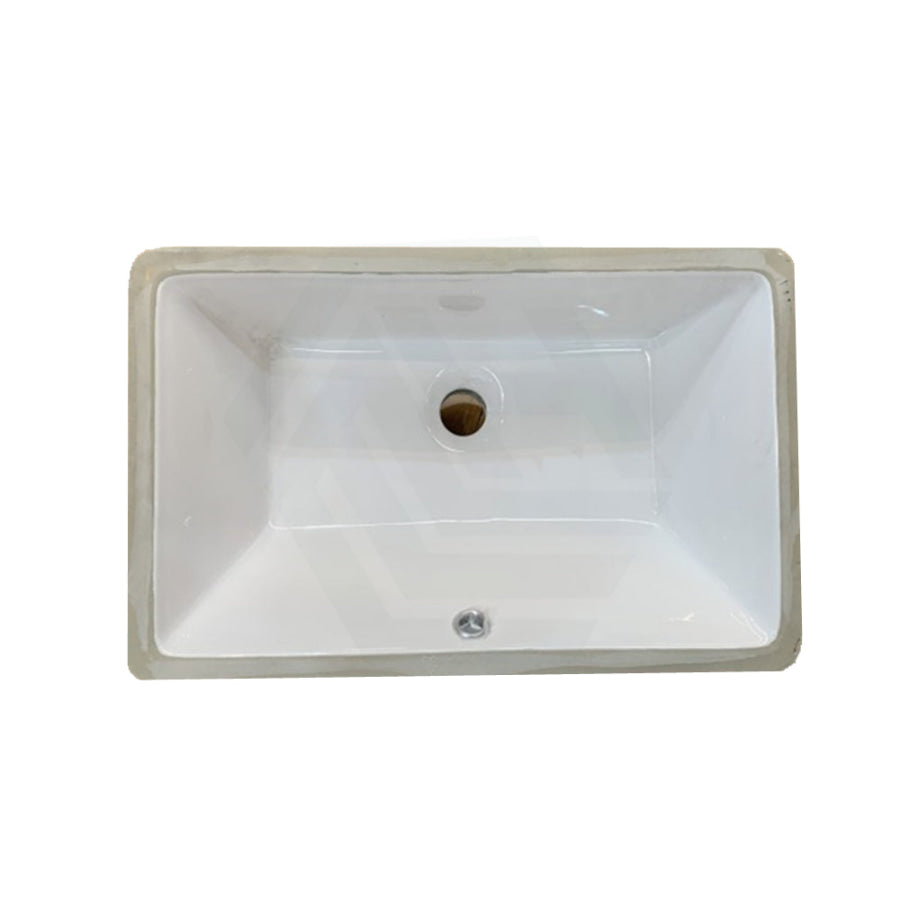 530X340X170Mm Under Mount Basin Square Gloss White Ceramic Counter