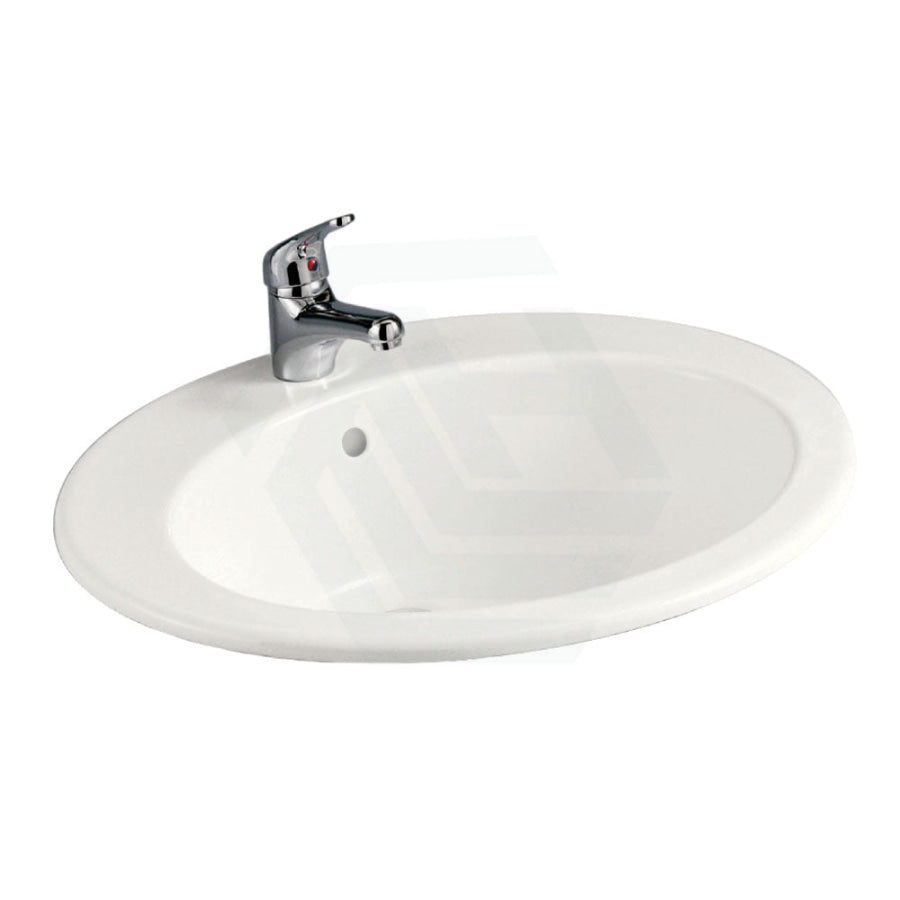 530X435X225Mm Rak Jessica Ivory Fully-Inset Ceramic Basin Under Counter Basins