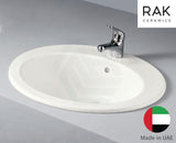 530X435X225Mm Rak Jessica Ivory Fully-Inset Ceramic Basin Under Counter Basins