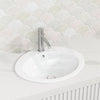 530X435X225Mm Rak Jessica Ivory Fully-Inset Ceramic Basin Oval 1 Or 3 Tap Holes Available Inset