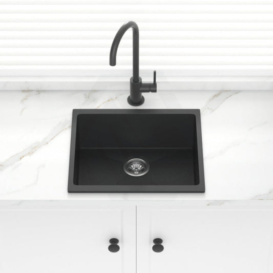 530X460X200Mm Carysil Black Single Bowl Granite Kitchen/laundry Sink Top/under Mount Kitchen