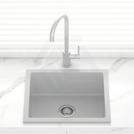 533X457X205Mm Carysil Concrete Grey Single Bowl Granite Kitchen/laundry Sink Top/flush/under Mount