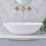 540X360X150Mm Rolo Soft Square Above Counter Matt White Artificial Stone Basin Sqaure Basins