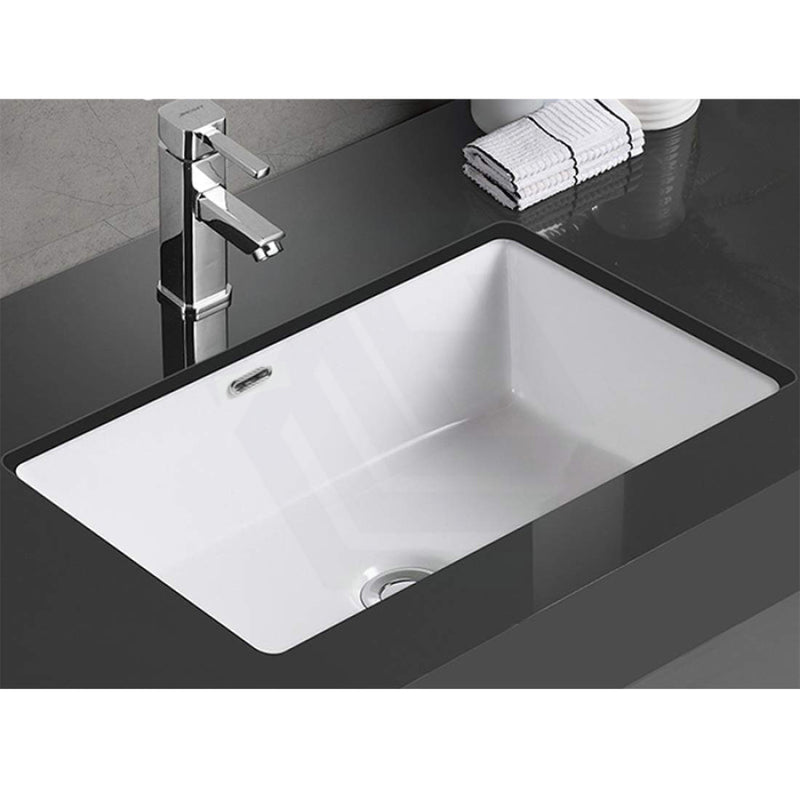 545X380X180Mm Rectangle Gloss White Under Mount Ceramic Basin Counter