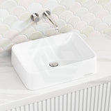 545X415X130Mm Seerose Above Counter Basin White Gloss Wash Sani-Quartz Composite Basins