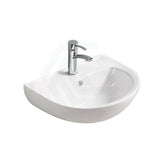 545X435X160Mm Bathroom Wall Hung Gloss White Ceramic Basin One Tap Hole