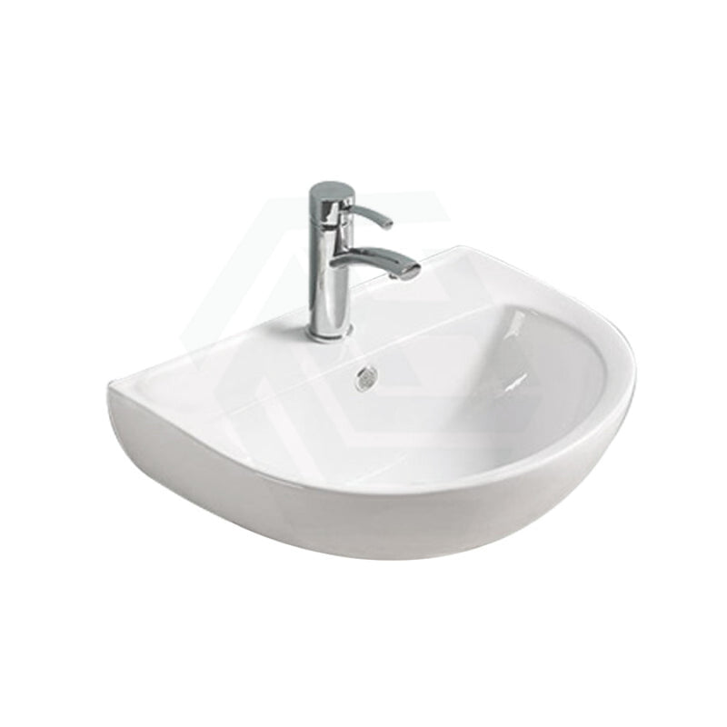 545X435X160Mm Bathroom Wall Hung Gloss White Ceramic Basin One Tap Hole