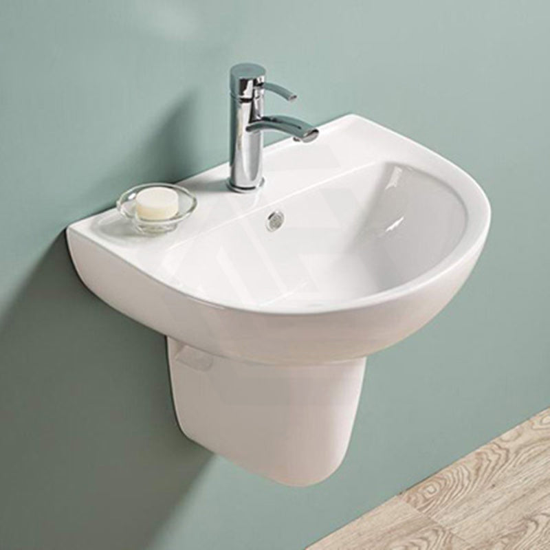 545X435X160Mm Bathroom Wall Hung Gloss White Ceramic Basin One Tap Hole