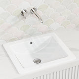 545X475X180Mm Inset Basin Square Gloss White Ceramic One Tap Hole Basins