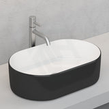 Above Counter Ceramic Basin Oval Gloss Black White