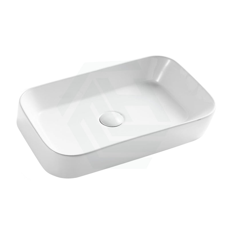 Above Counter Ceramic Wash Basin Rectangle Gloss White