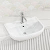 550X415X195Mm Rak Compact Semi-Recessed Ceramic Basin 1 Or 3 Tap Holes Available Semi-Recessed