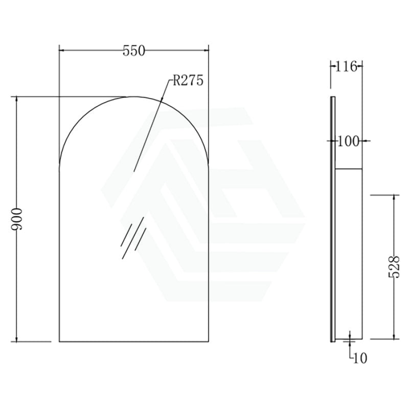 400X1500Mm Wall Hung Pvc Shaving Cabinet Matt Black Finish Pencil Mirror For Bathroom Cabinets