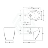 560X360X410Mm Rak Moon Back-To-Wall Bidet With Tap Hole Back To Wall