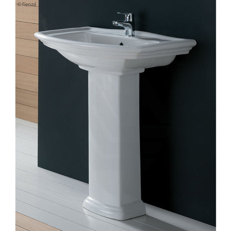 560X420X840Mm Rak Washington Pedestal Basin In Gloss White Freestanding 1 Or 3 Tap Holes Available