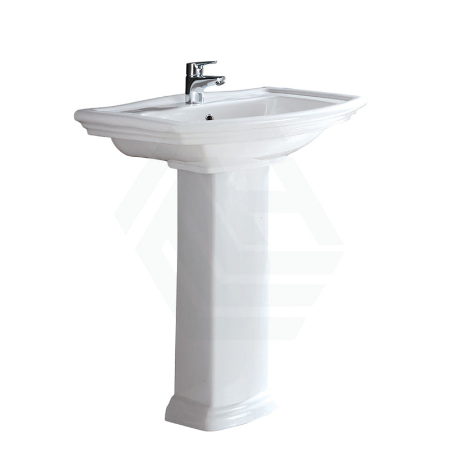 560X420X840Mm Rak Washington Pedestal Basin In Gloss White Freestanding 1 Or 3 Tap Holes Available