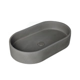 580Mm Oval Matte Grey Above Counter Concrete Basin Ceramic Basins