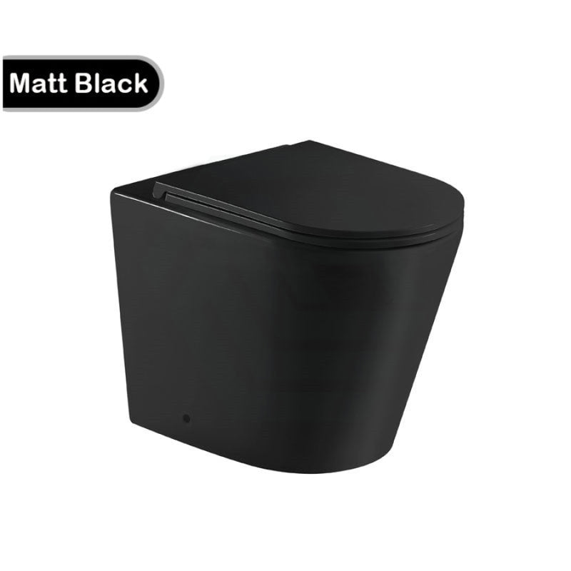 Zara 580X360X420Mm Bathroom Toilet Matt Black Comfort Height Wall Floor Faced Pan With Rimless