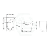 590X365X410Mm Bathroom Back To Wall Bidet With Tap Hole Ceramic