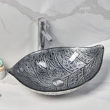 590X370X140Mm Above Counter Glass Art Basin Special Shape Bathroom Antique Vintage Wash