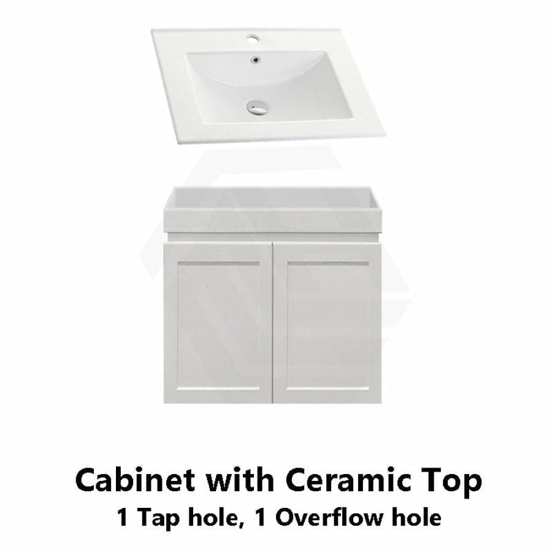 600-1500Mm Miami Wall Hung Bathroom Floating Vanity With Left / Right Drawers Matt White Shaker