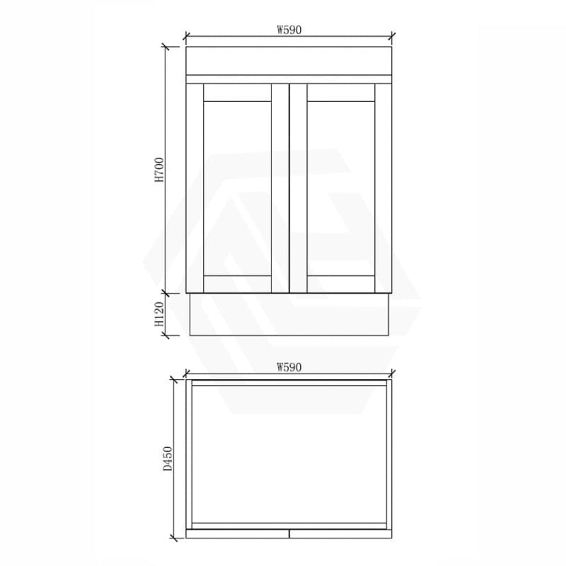 600-1500Mm Boston Plywood Freestanding Vanity Concrete Grey With Left/ Right Drawers Kickboard