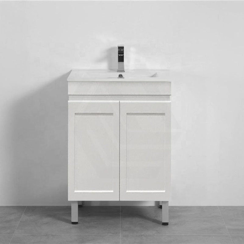 600-1500Mm Miami Freestanding With Legs Bathroom Vanity Matt White Shaker Hampton Style Left / Right