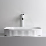 580X360X100Mm Oval Above Counter Ceramic Basin Gloss White Basins