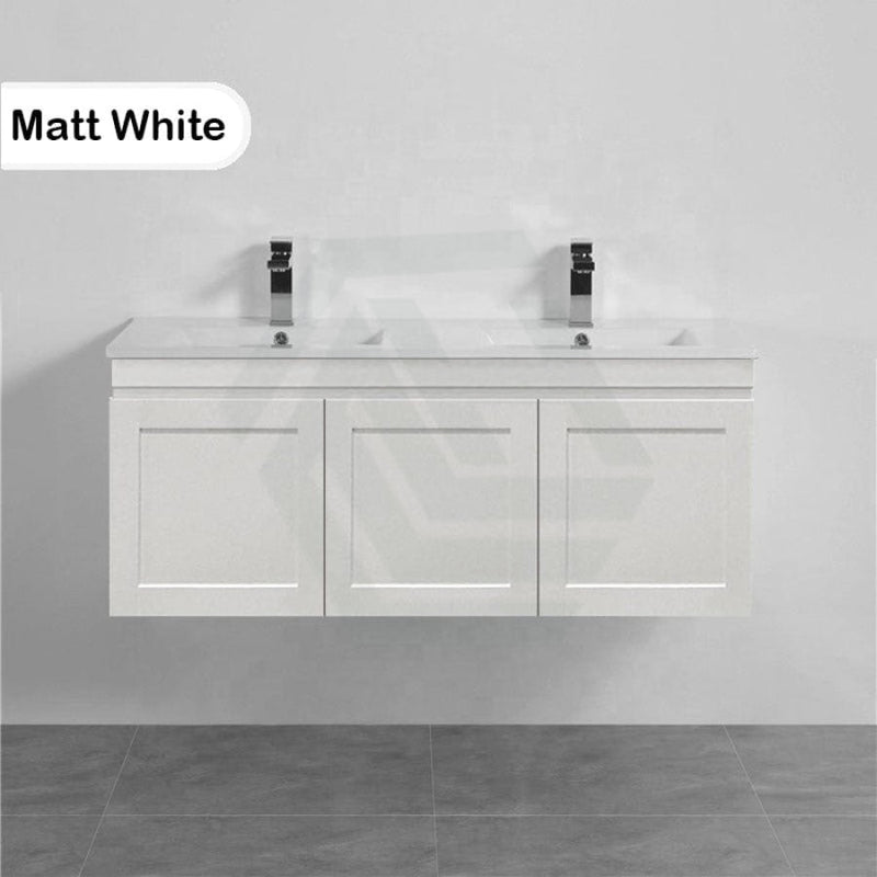 600-1500Mm Miami Wall Hung Bathroom Floating Vanity With Left / Right Drawers Matt White Shaker