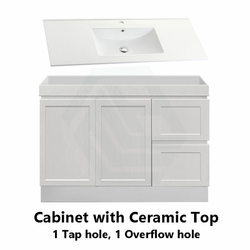 600-1500Mm Miami Wall Hung Bathroom Floating Vanity With Left / Right Drawers Matt White Shaker