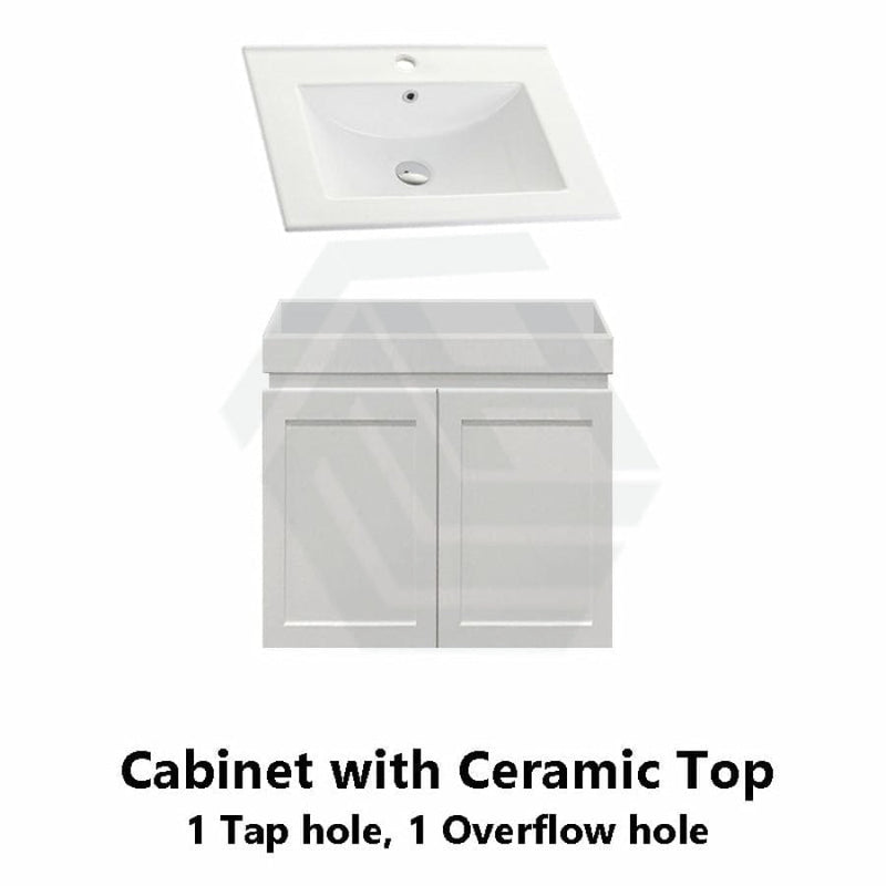 600-1500Mm Miami Wall Hung Bathroom Floating Vanity With Left / Right Drawers Matt White Shaker