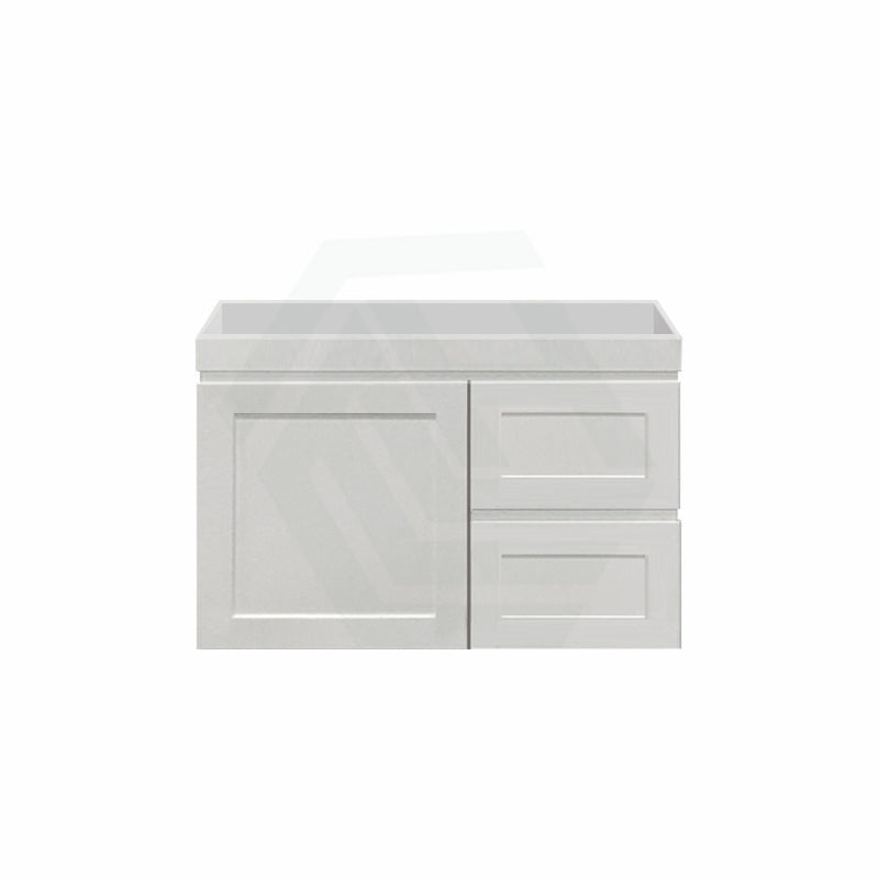 600-1500Mm Miami Wall Hung Bathroom Floating Vanity With Left / Right Drawers Matt White Shaker