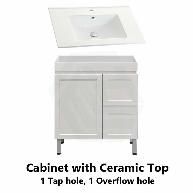 600-1500Mm Miami Wall Hung Bathroom Floating Vanity With Left / Right Drawers Matt White Shaker